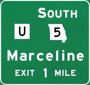 Marceline - Hwy 5 Exit Sign | VisitMarceline.com